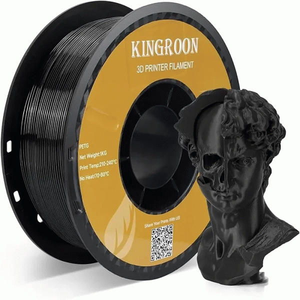 PETG пластик KINGROON для 3D-принтера 1.75 мм 1 кг Чорний