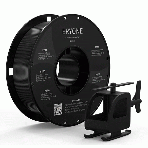 PETG пластик ERYONE для 3D-принтера 1.75 мм 1 кг Чорний