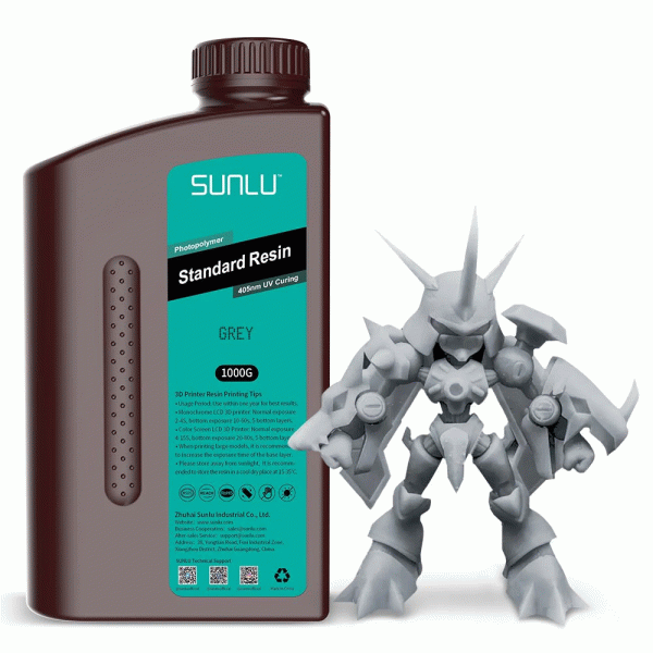 Сіра фотополімерна смола SUNLU Standard Resin 1 кг