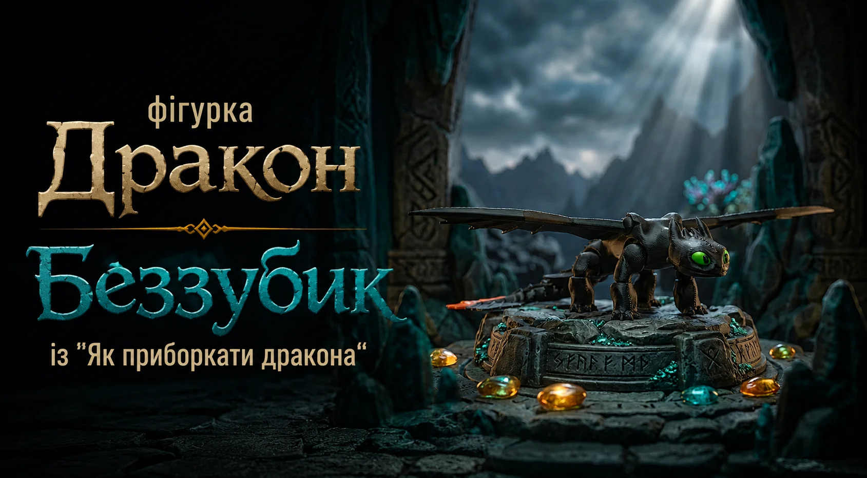 Фігурка дракона Беззубик 20 см із «Як приборкати дракона», надрукована на 3D-принтері